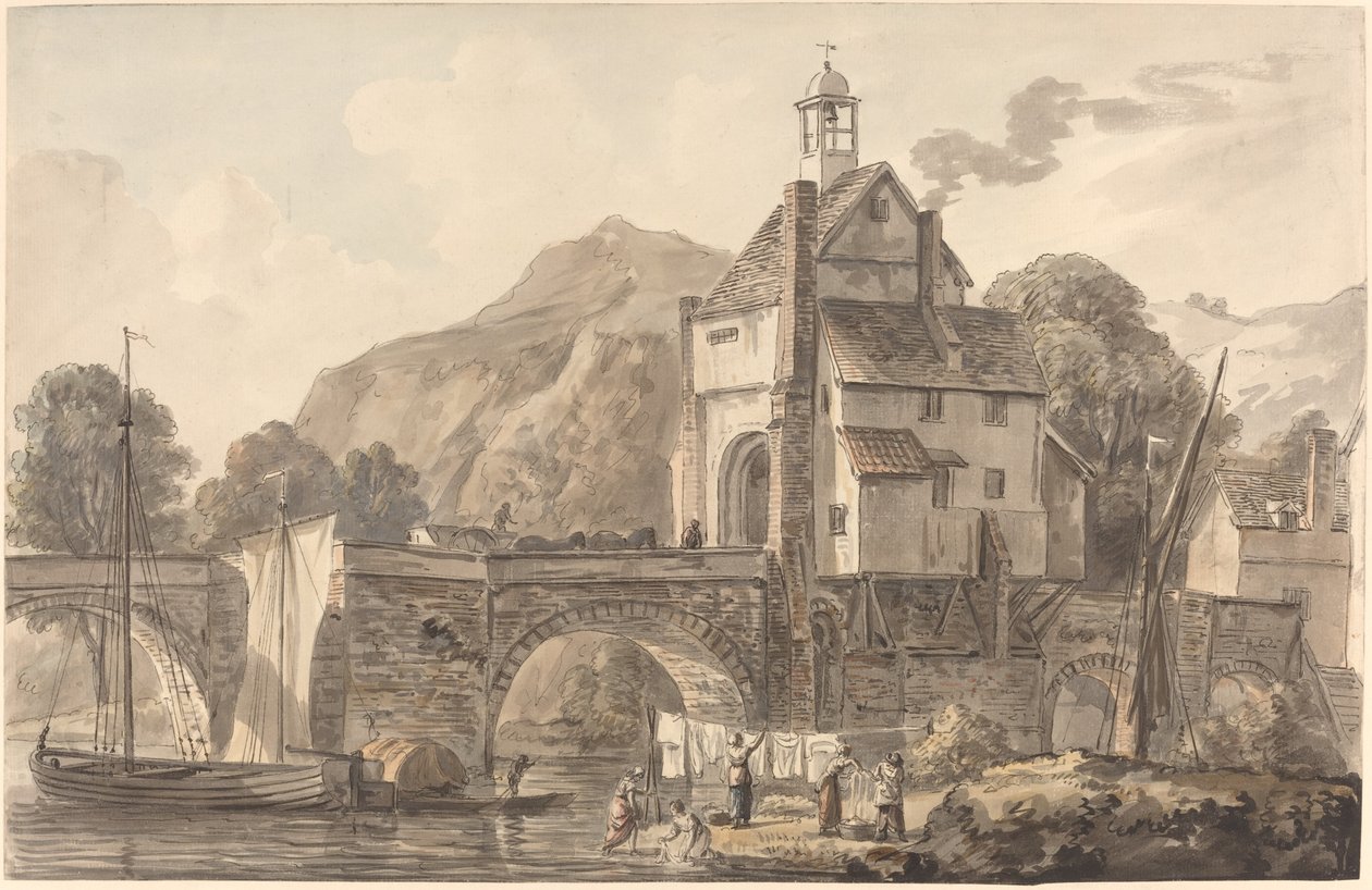 Most w Bridgnorth w Shropshire autorstwa Paul Sandby
