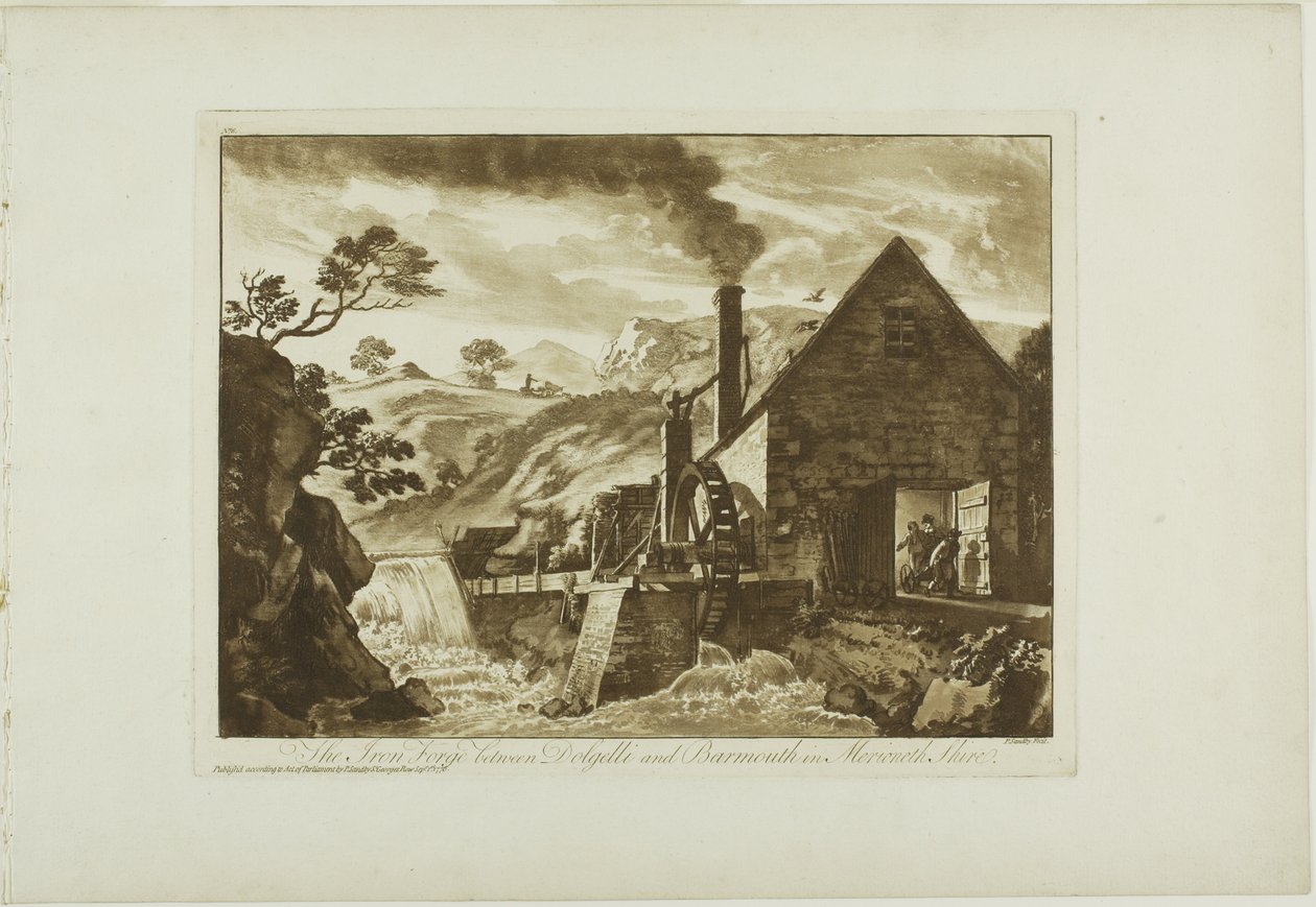 Żelazna Kuźnia między Dolgelli i Barmouth w Merioneth Shire autorstwa Paul Sandby