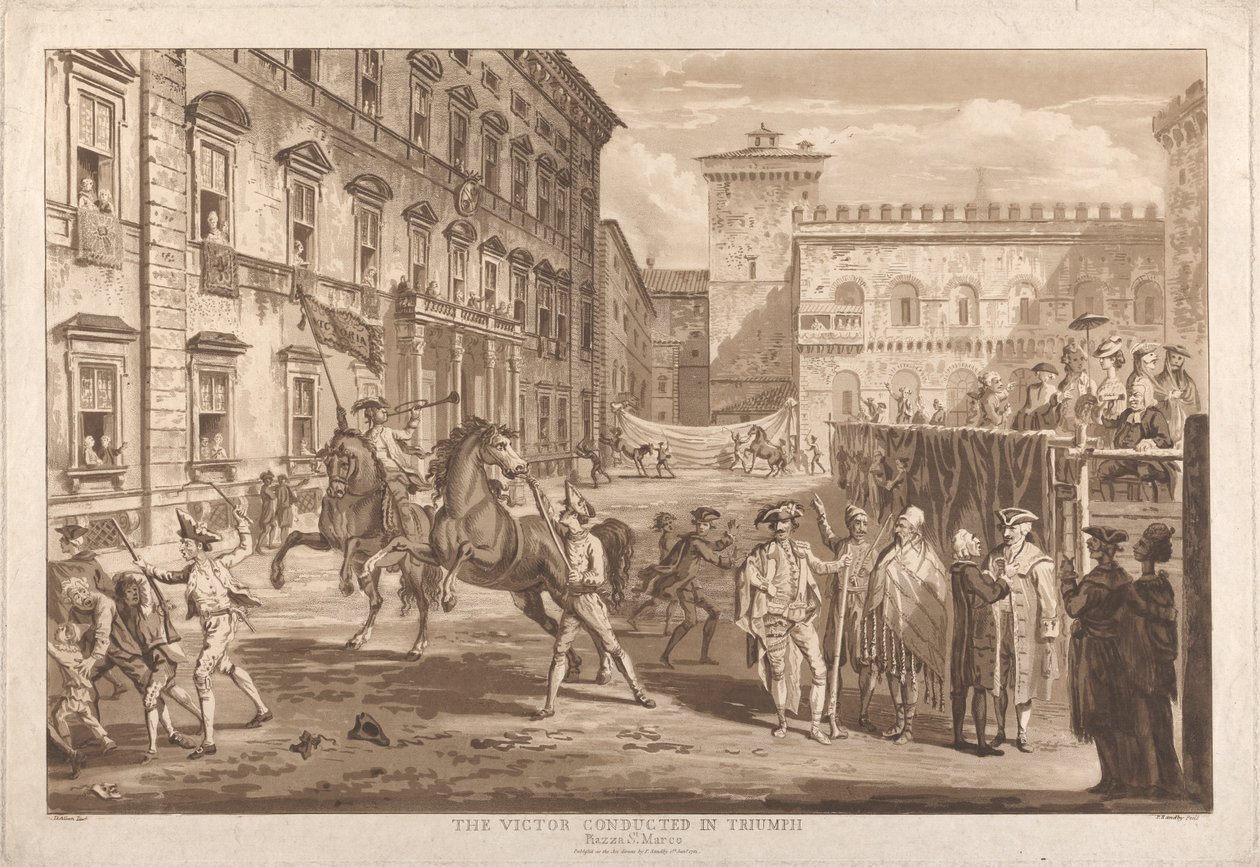 Victor dyrygował w Triumfie autorstwa Paul Sandby