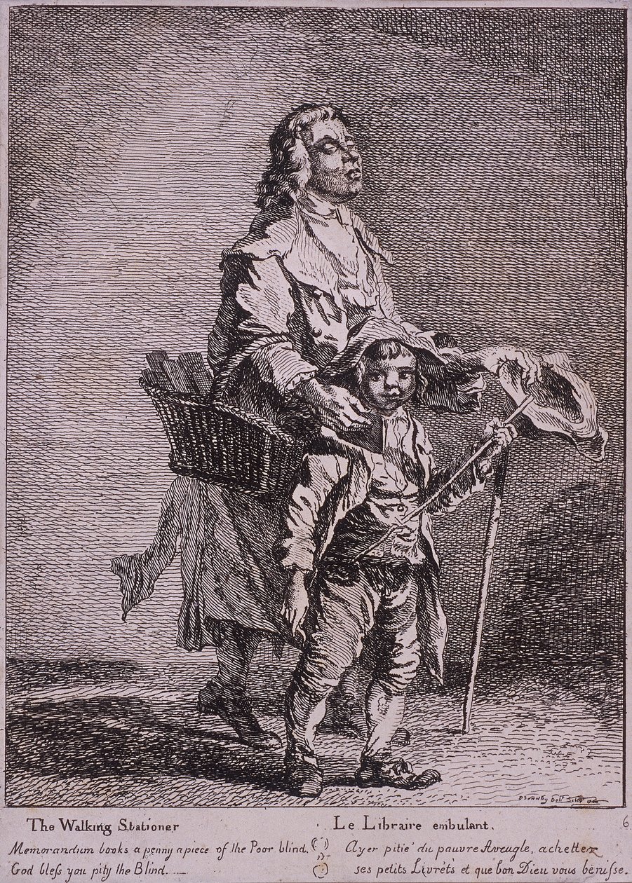 „The Walking Stationer”, Krzyki Londynu, 1760 autorstwa Paul Sandby