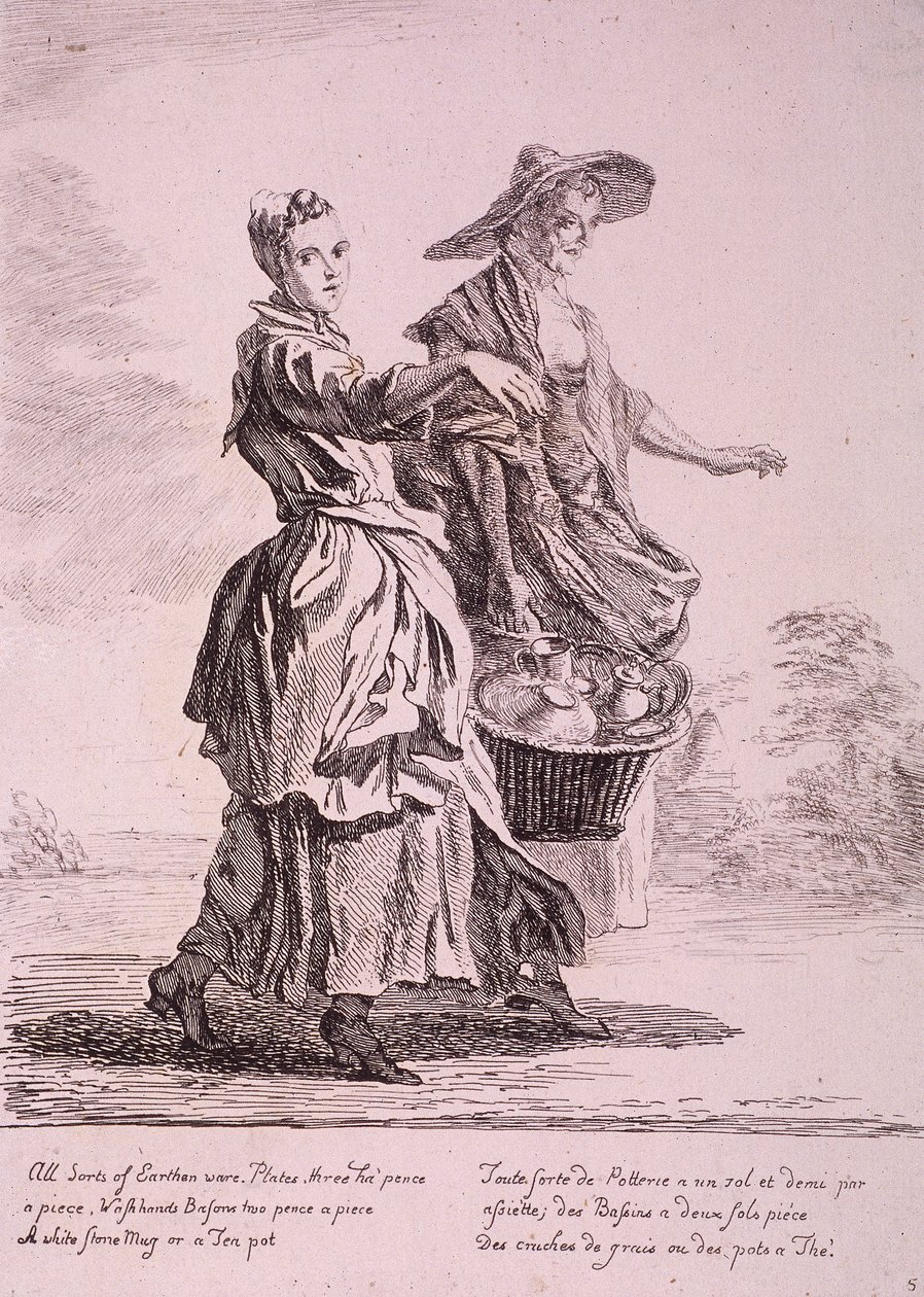 Dwóch sprzedawców naczyń, Cries of London, 1760 autorstwa Paul Sandby
