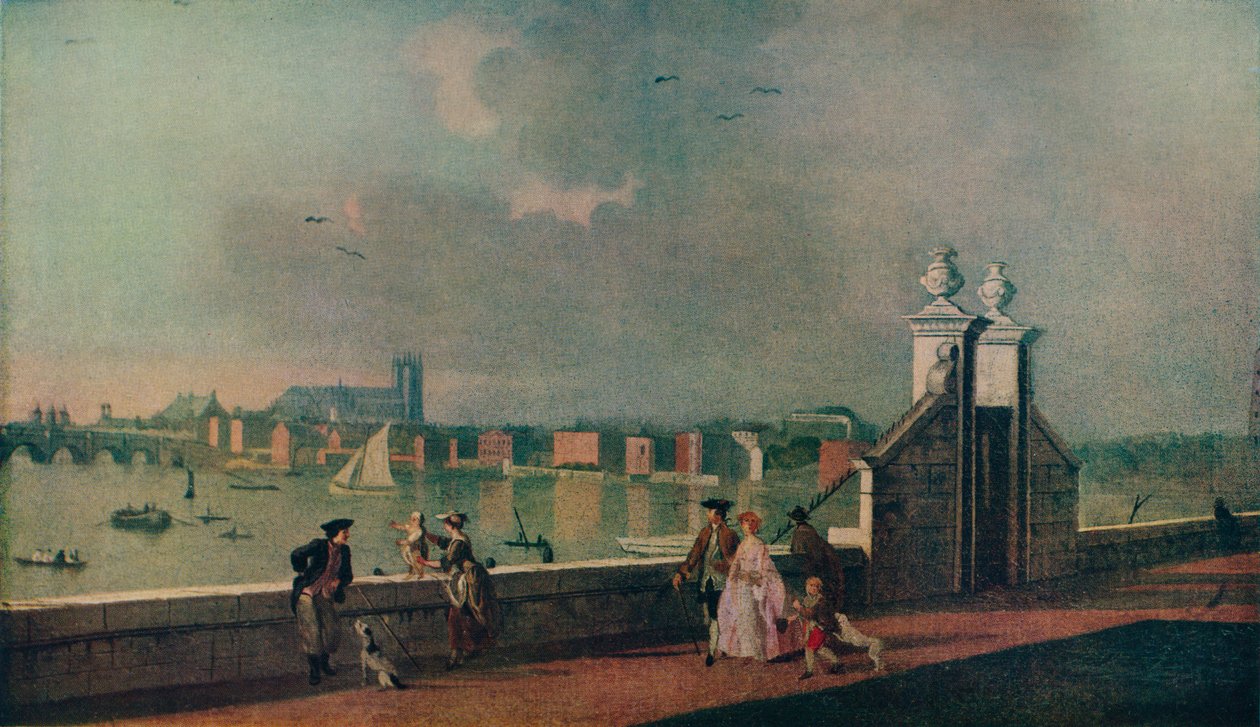 Widok z tarasu starego Somerset House, ok. 1770 autorstwa Paul Sandby