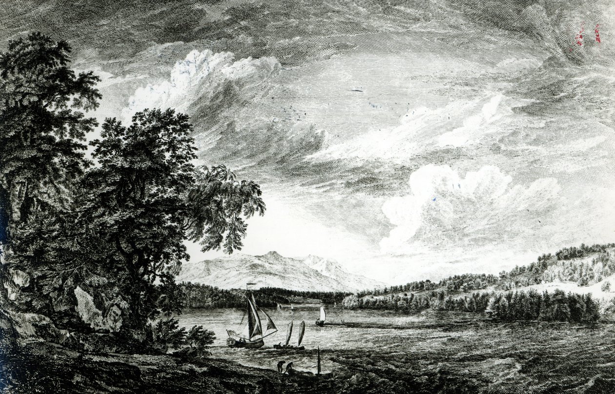 Widok na rzekę Hudson w Pakepsey autorstwa Paul Sandby