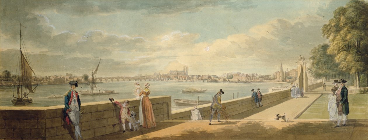 Widok na Westminster z tarasu Somerset House autorstwa Paul Sandby