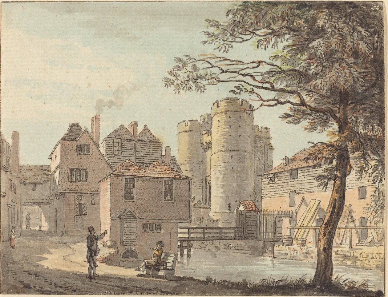 Zachodnia Brama w Canterbury autorstwa Paul Sandby