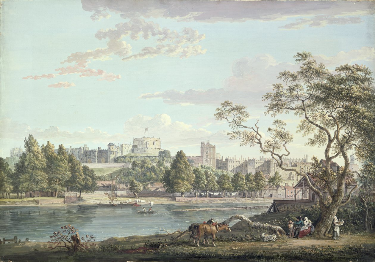 Zamek Windsor zza Tamizy (kolor nadwozia na papierze) autorstwa Paul Sandby