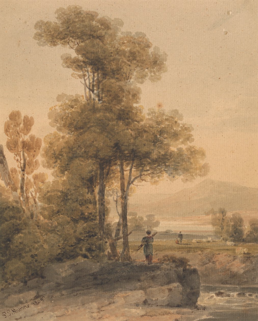 Krajobraz z postaciami, Woda Cromach autorstwa Paul Sandby Munn