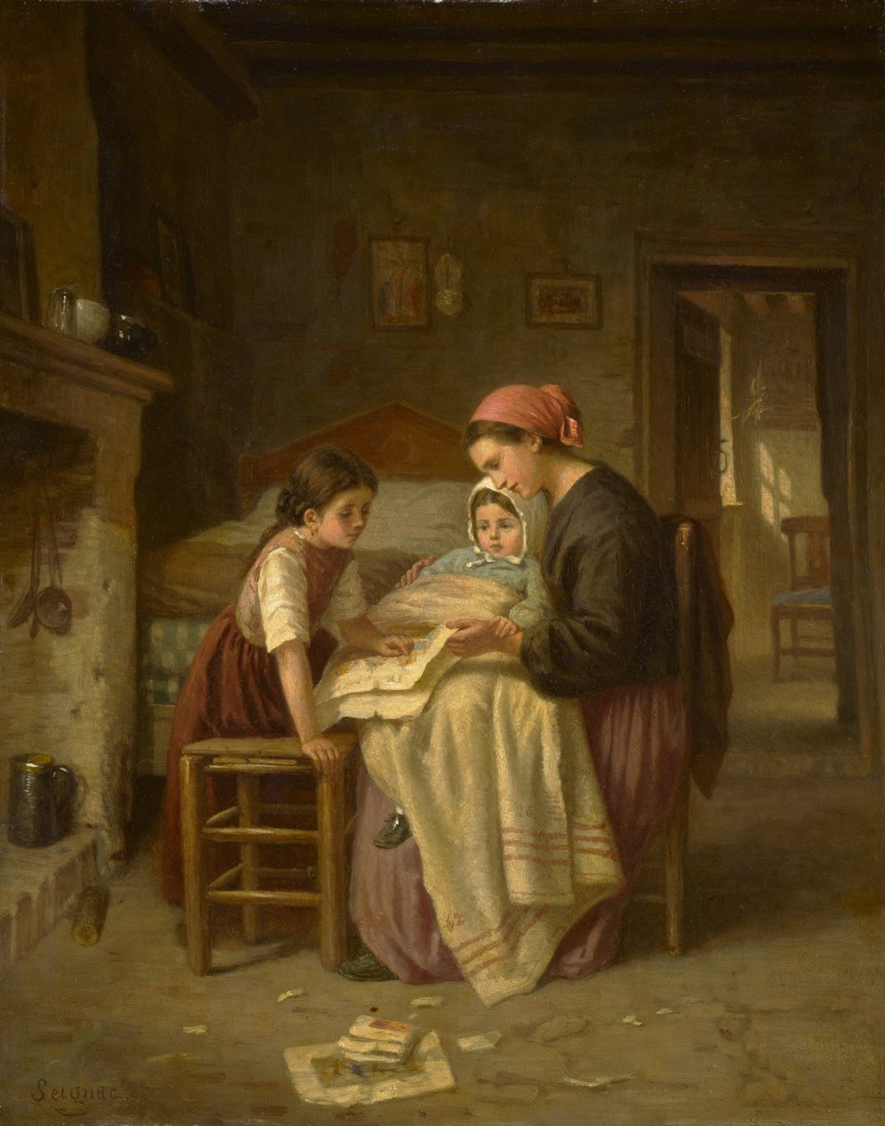 Chore dziecko, ok. 1870-75 autorstwa Paul Seignac