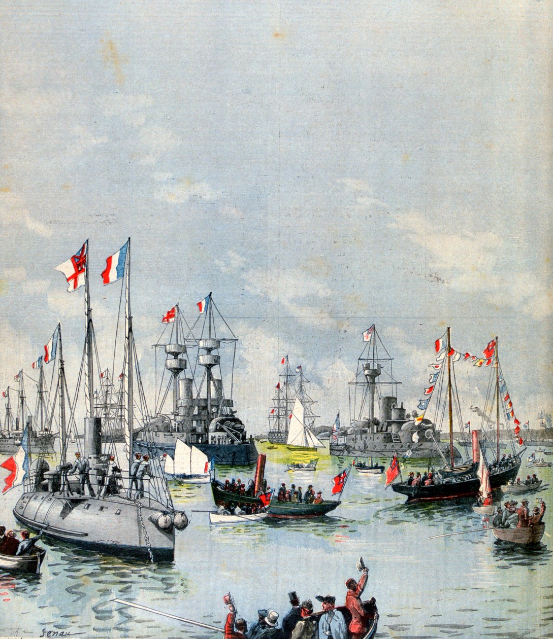 Francuska flotylla w porcie Portsmouth, 1891 autorstwa Paul Senau