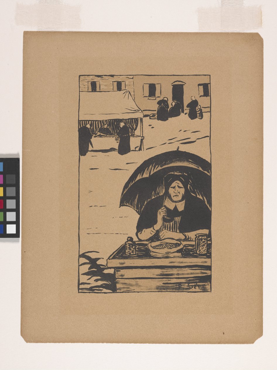 Sprzedawca uliczny (litografia kolorowa) autorstwa Paul Sérusier
