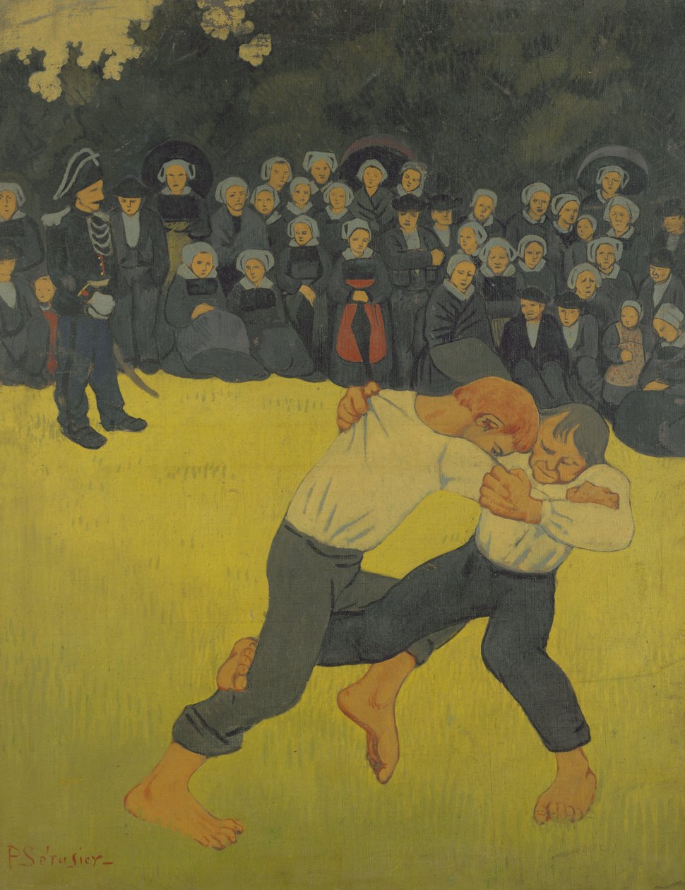 Zapasy Bretończyków, ok. 1893 (olej na płótnie) autorstwa Paul Sérusier