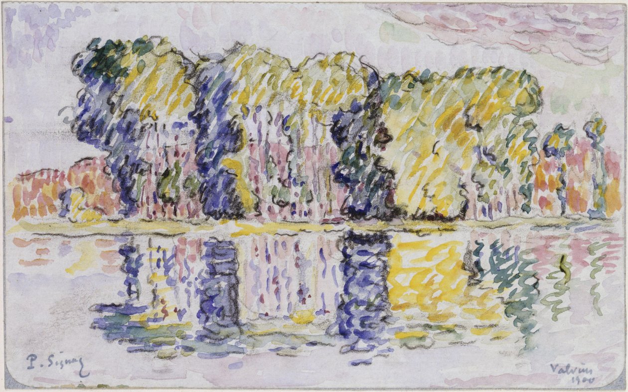 Grupa drzew nad wodą autorstwa Paul Signac