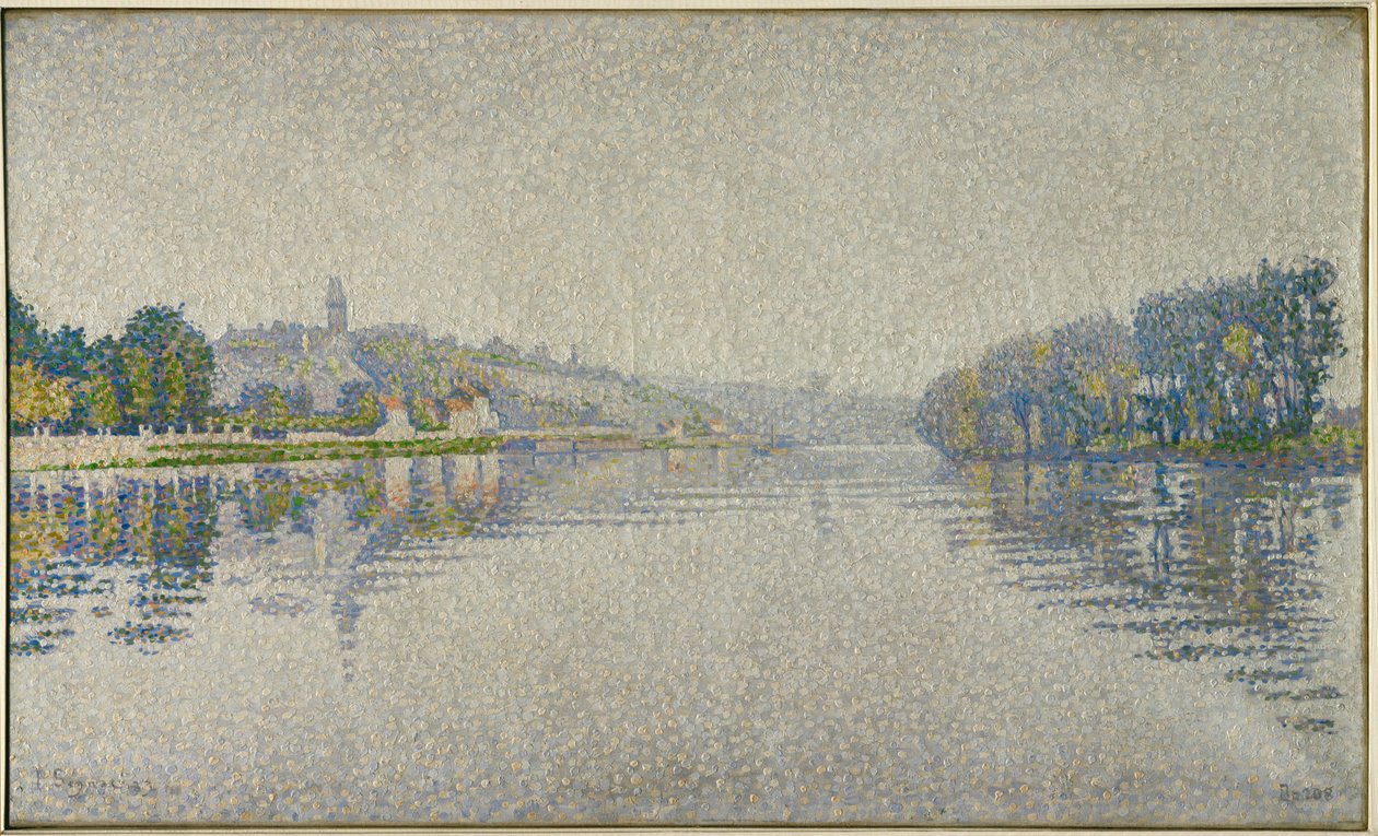 Brzegi rzek. Sekwana w Herblay (obraz na płótnie) autorstwa Paul Signac