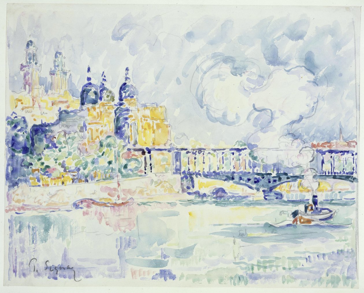 Sekwana z Trocadéro i Pont de Passy w Paryżu autorstwa Paul Signac