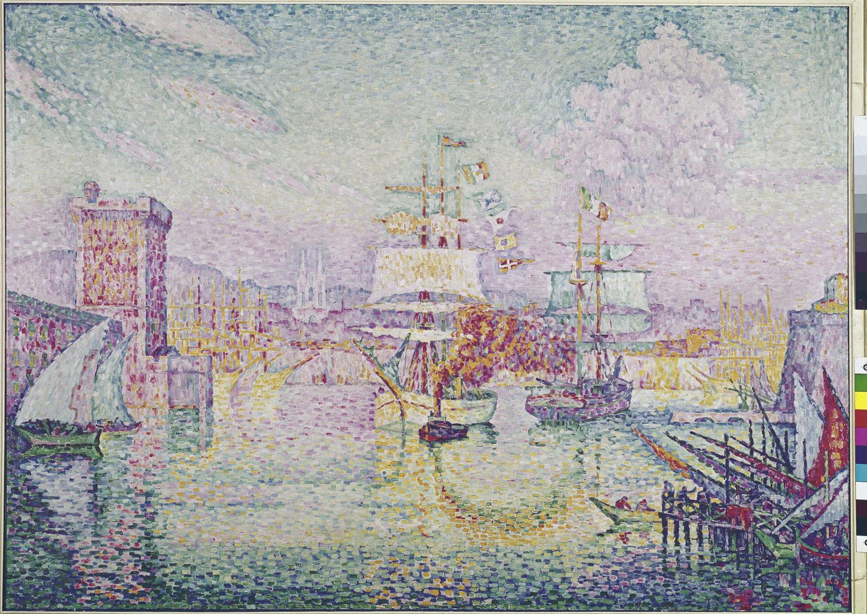 Wejście do portu w Marsylii (olej na płótnie) autorstwa Paul Signac
