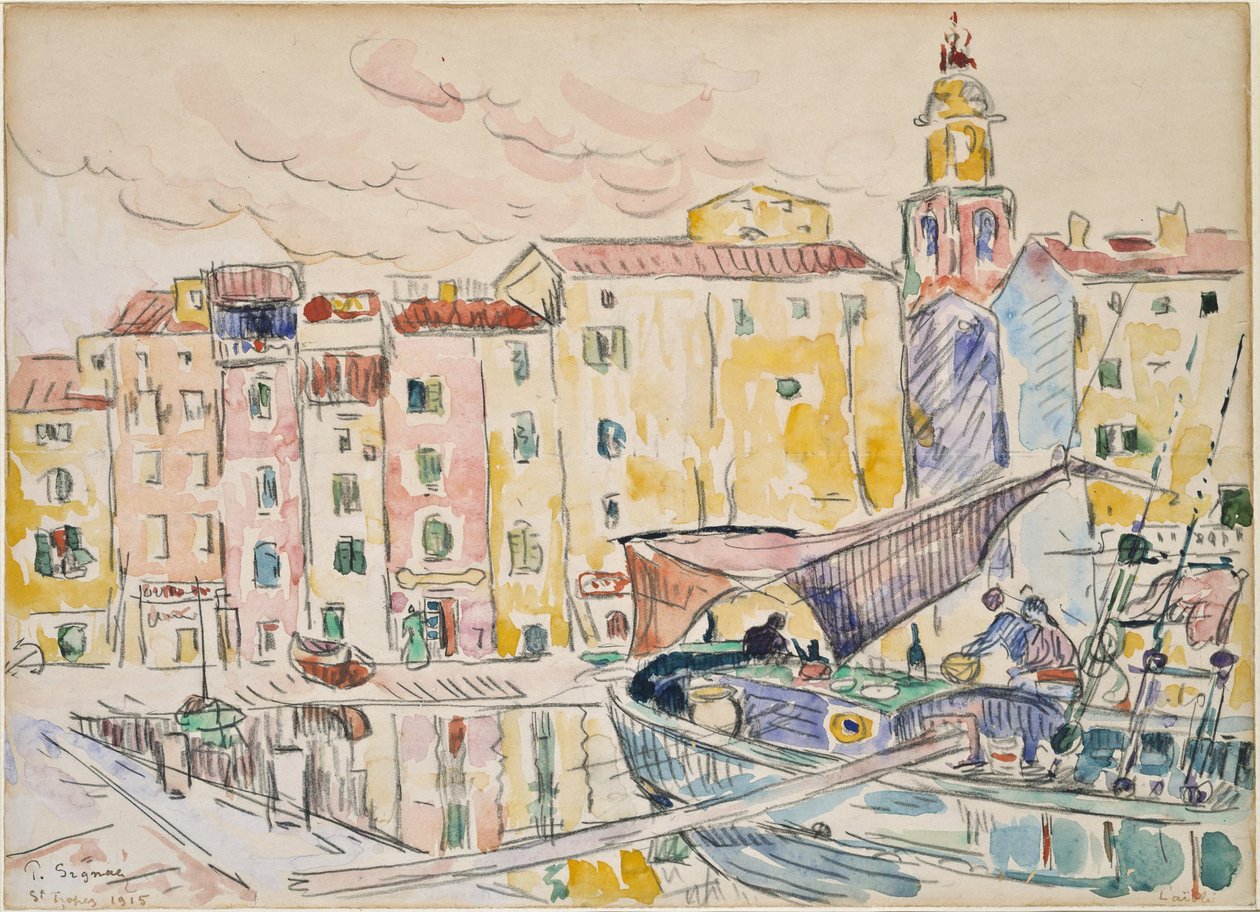 Z portu w Saint-Tropez autorstwa Paul Signac