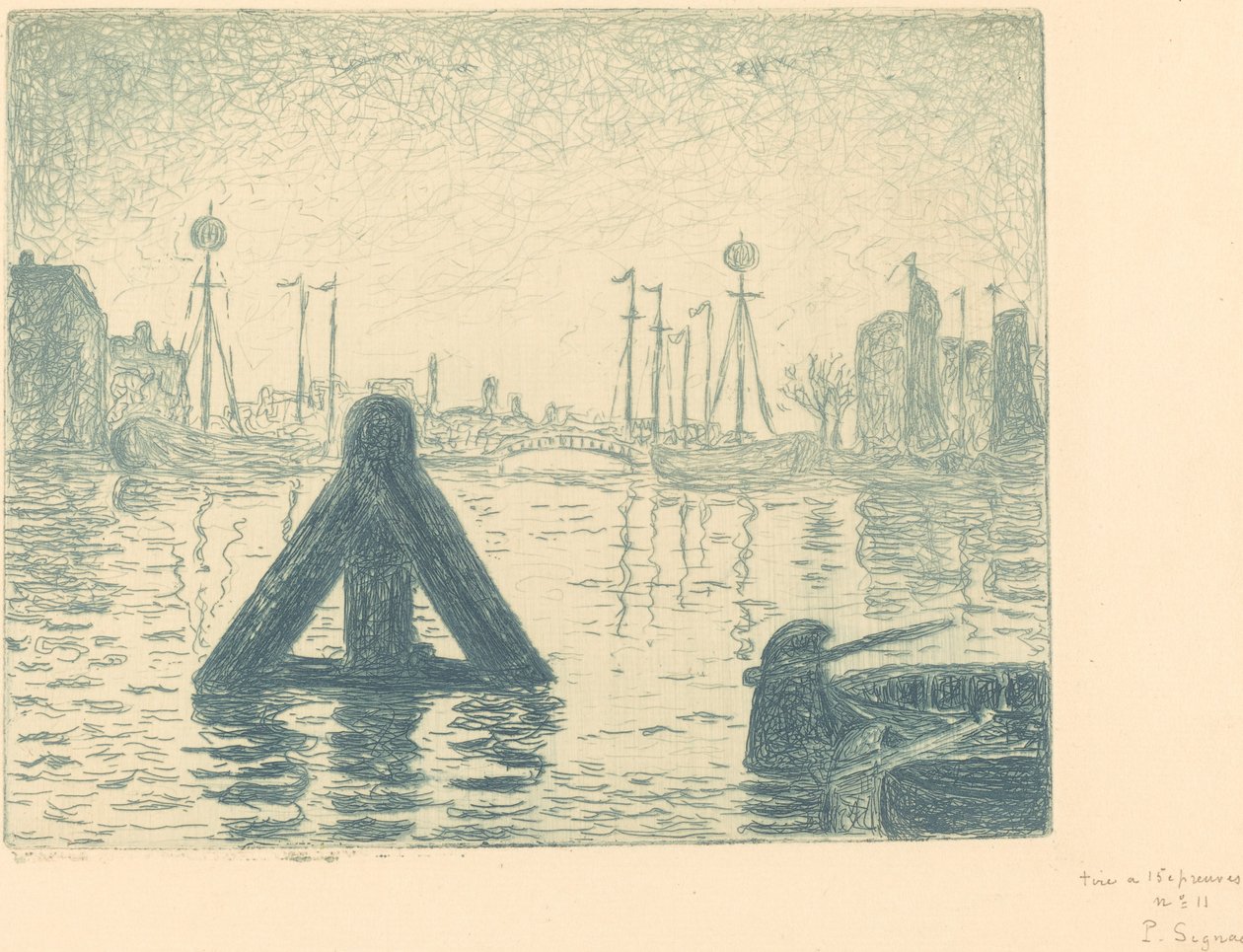 Port w Holandii - Flushing (La balise - En Holland, Flessingue) autorstwa Paul Signac