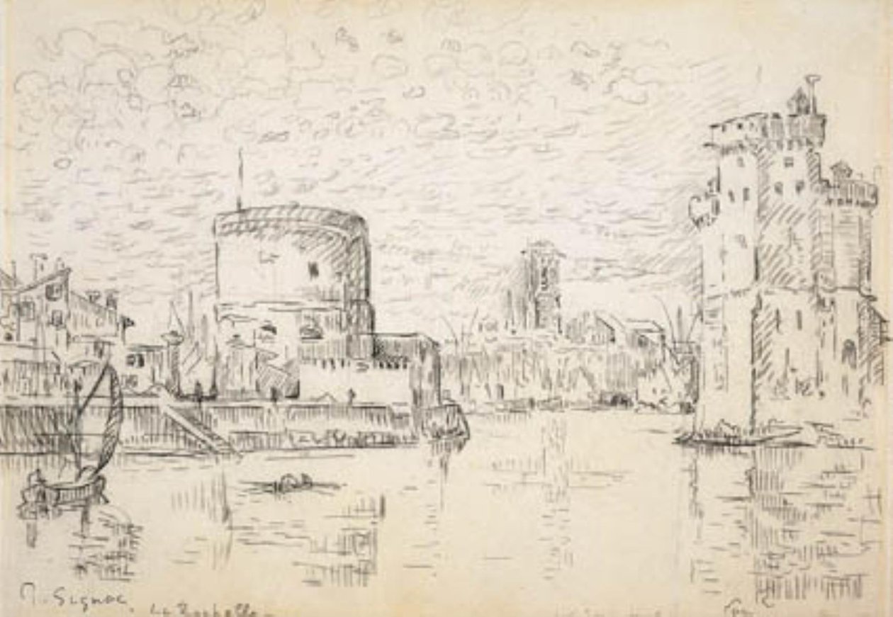 Wejście do starego basenu portowego La Rochelle autorstwa Paul Signac