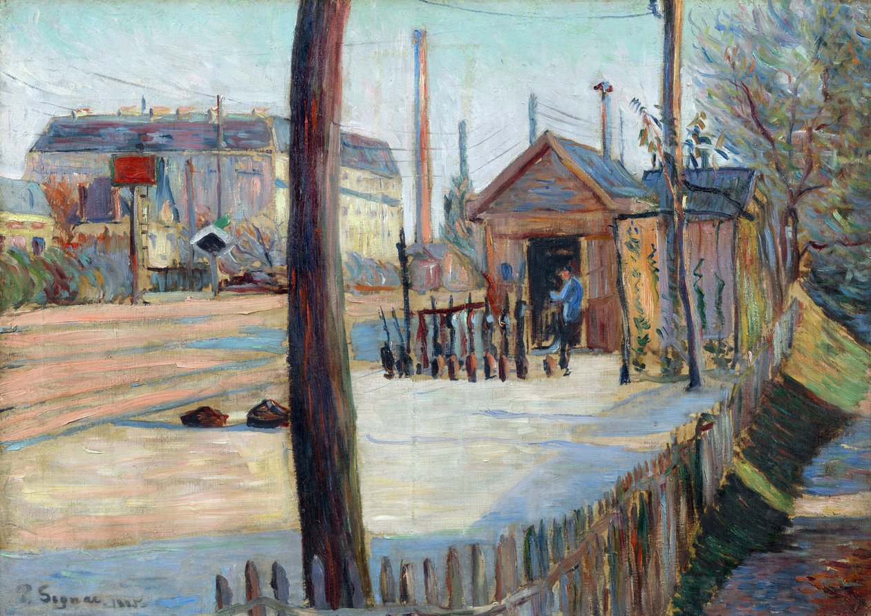 Skrzyżowanie kolejowe w pobliżu Bois Colombes (Francja) - Obraz Paul Signac (1863-1935), olej na płótnie (46,4x65cm) autorstwa Paul Signac