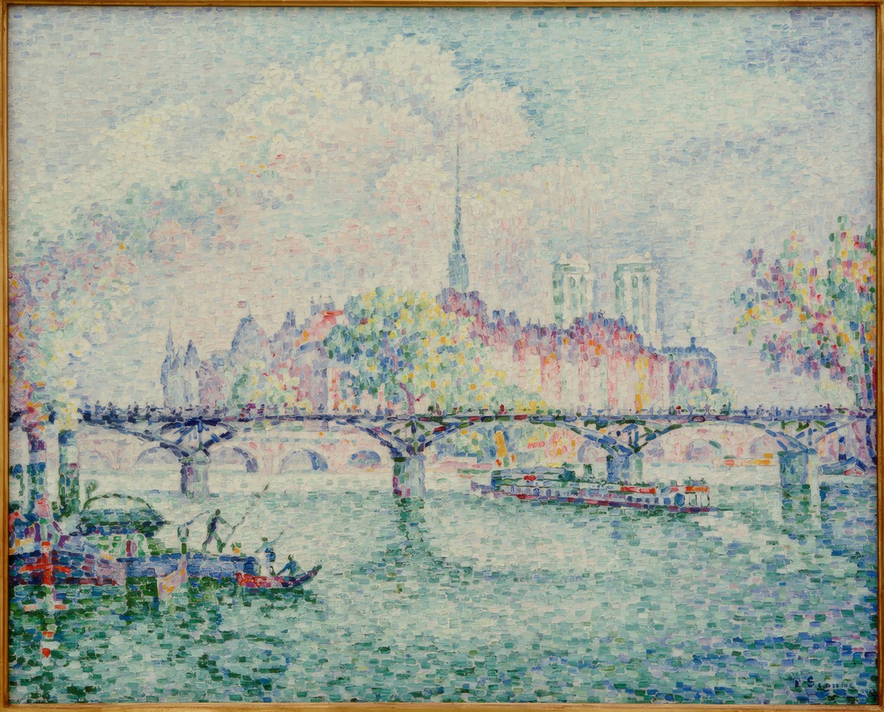 Pont des Arts (Der Pont des Arts) autorstwa Paul Signac