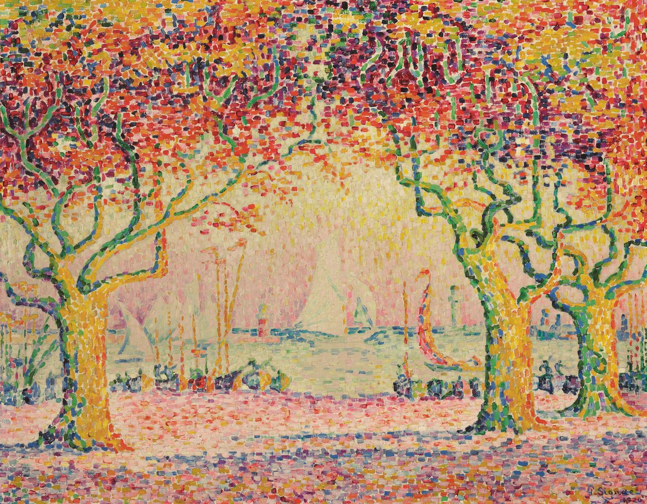 Les Allees, Cannes, 1918-1920 autorstwa Paul Signac