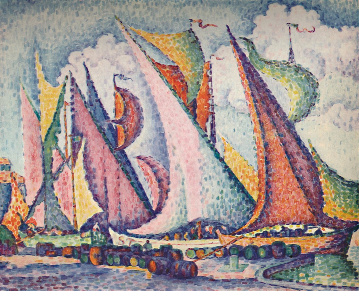 Żaglówki na Morzu Śródziemnym, 1923 autorstwa Paul Signac