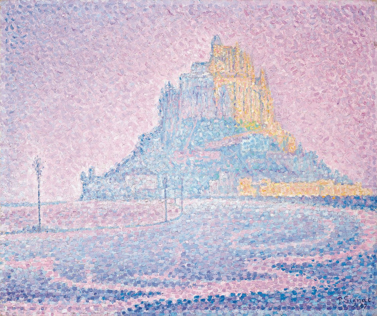 Mont Saint-Michel, mgła i słońce, 1897 autorstwa Paul Signac