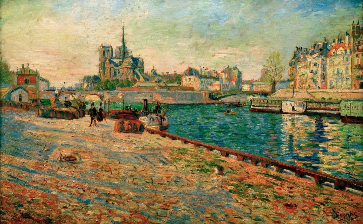 Notre-Dame, Ile Saint-Louis, widok z Quai de la Tournelle, autorstwa Paul Signac