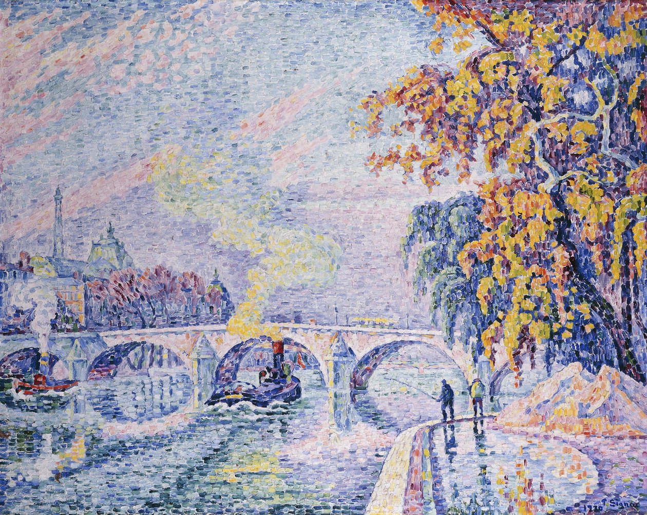 Most Królewski, Jesień; Pont Royal, jesień, 1930 autorstwa Paul Signac