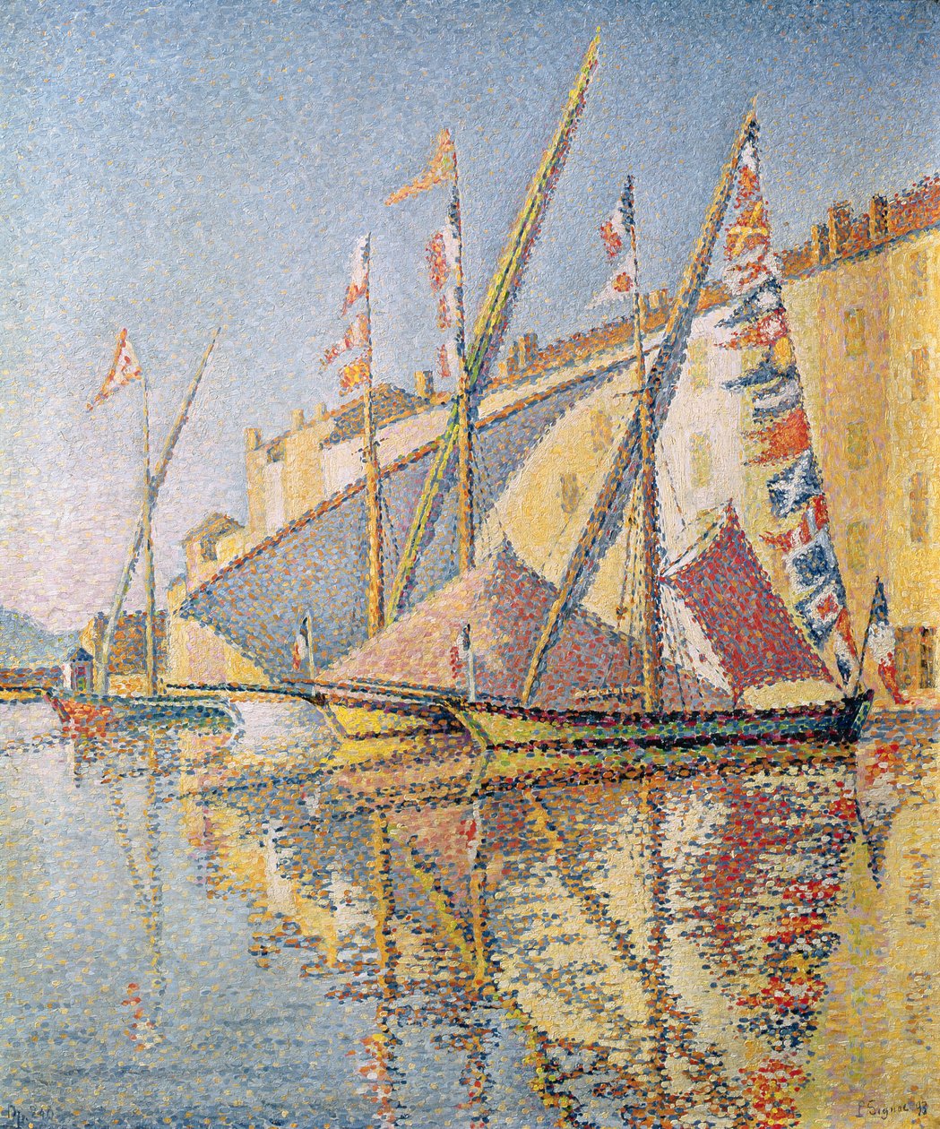 Żaglówki w porcie St. Tropez, 1893 autorstwa Paul Signac
