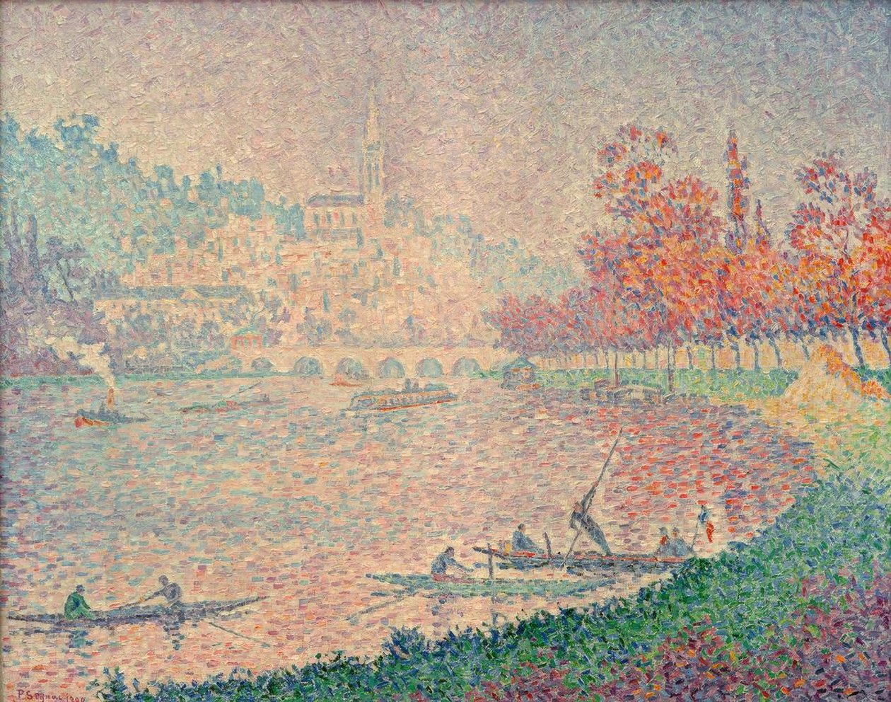 Saint-Cloud (Sekwana w Saint-Cloud) autorstwa Paul Signac