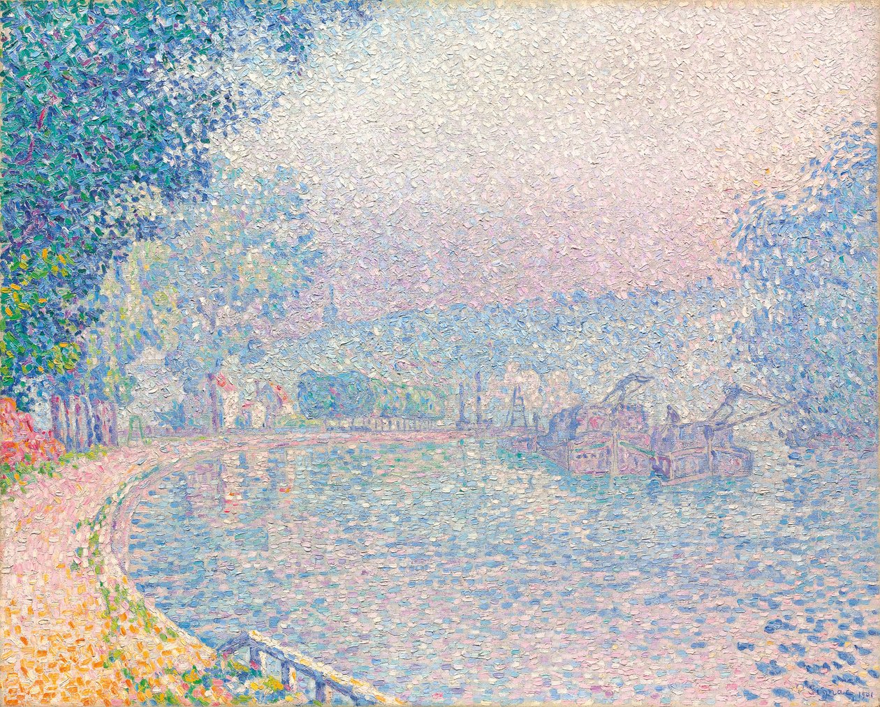 Samois, La Berge, ranek, 1901 autorstwa Paul Signac