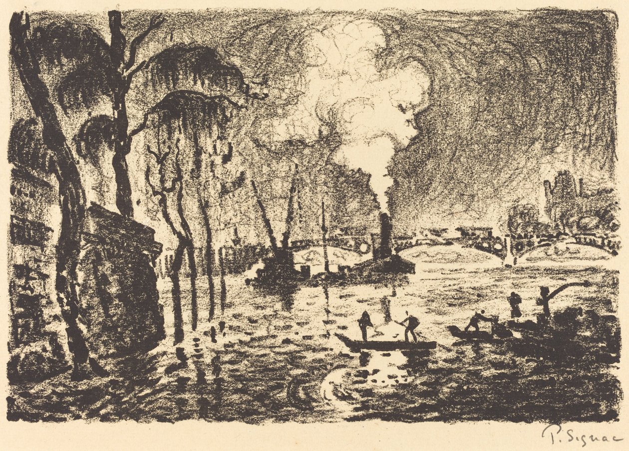 Zalana Sekwana w 1910 r. (La Seine en crue, en 1910) autorstwa Paul Signac