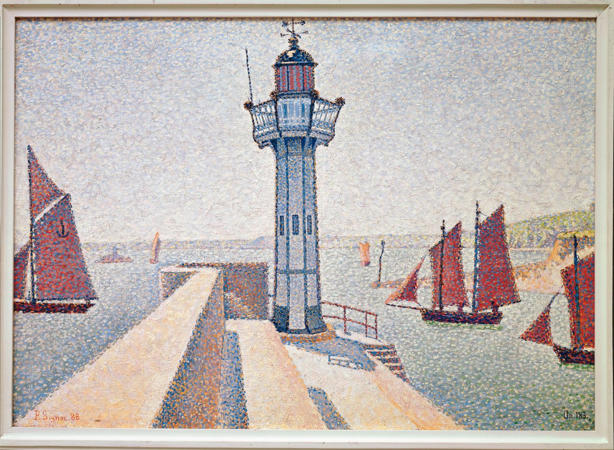 Latarnia morska w Portrieux (olej na płótnie) autorstwa Paul Signac