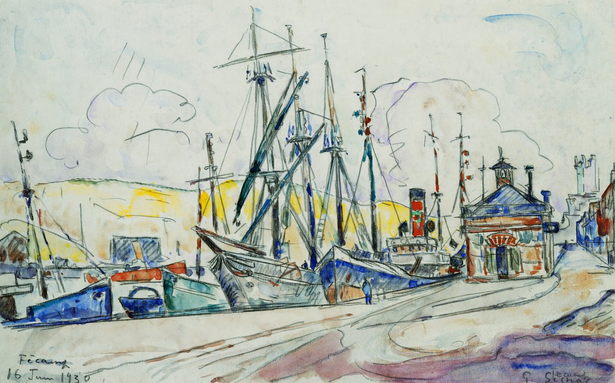 Port w Fecamp; Le Port a Fecamp, 1930 autorstwa Paul Signac