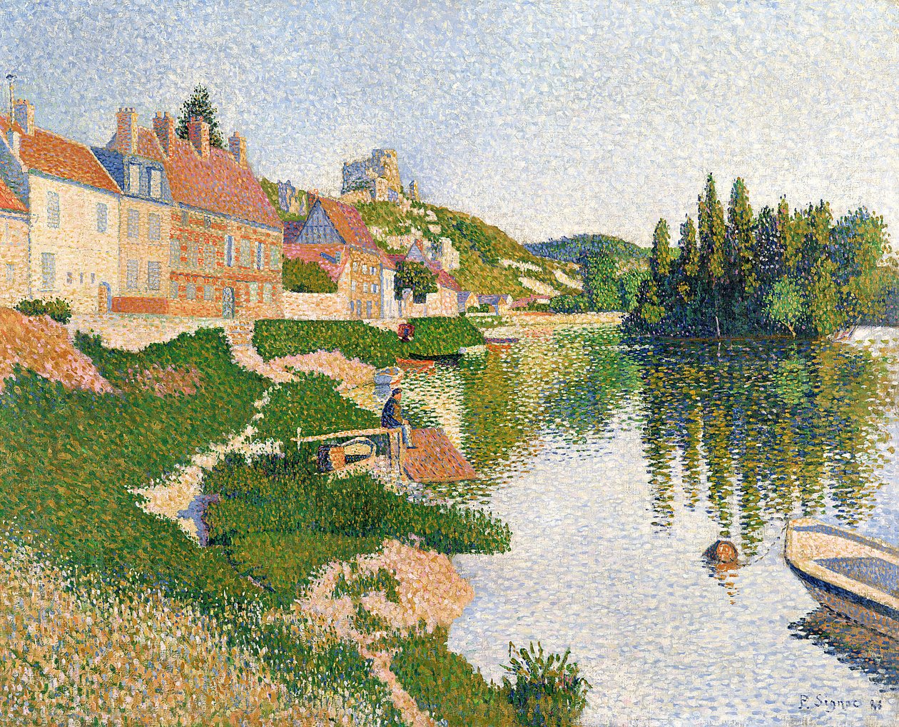 Brzeg rzeki, Petit-Andely autorstwa Paul Signac