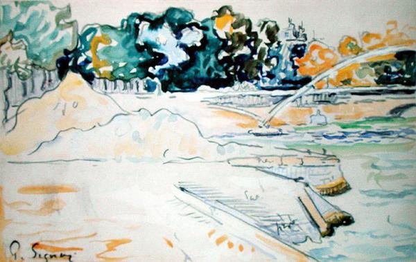 Sekwana w Paryżu (akwarela na papierze) autorstwa Paul Signac