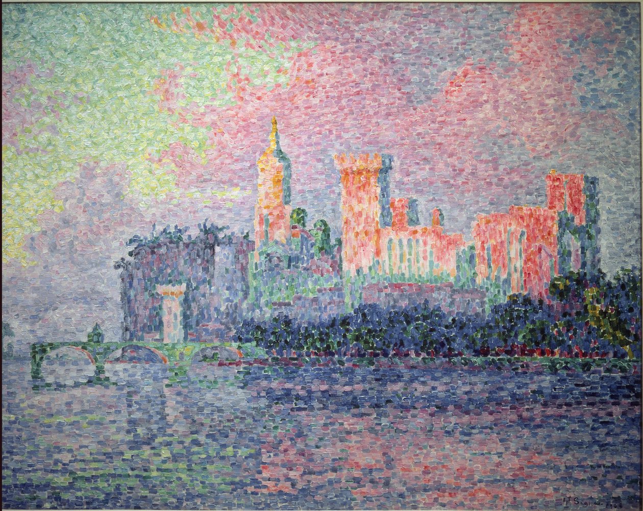 Zamek Papieży w Awinionie - 1900. Olej na płótnie autorstwa Paul Signac