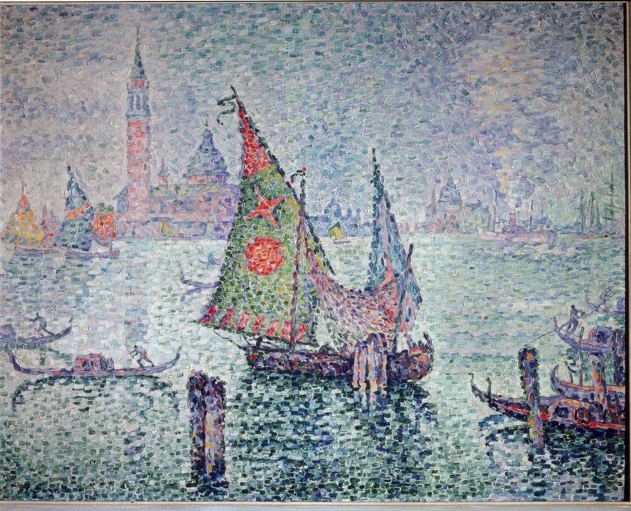 Zielony welon, Wenecja - 1904. Olej na płótnie autorstwa Paul Signac