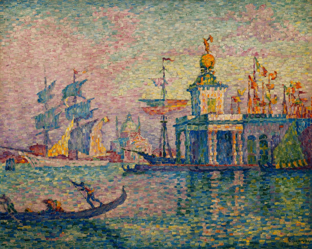 Wenecja - Urząd Celny; Wenecja - zwyczaje morskie, 1908 autorstwa Paul Signac