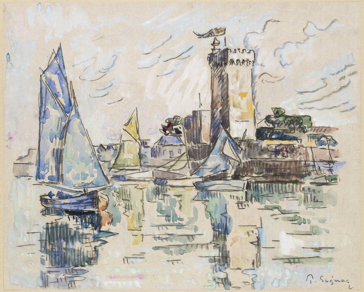 Widok na port w Les Sables-d