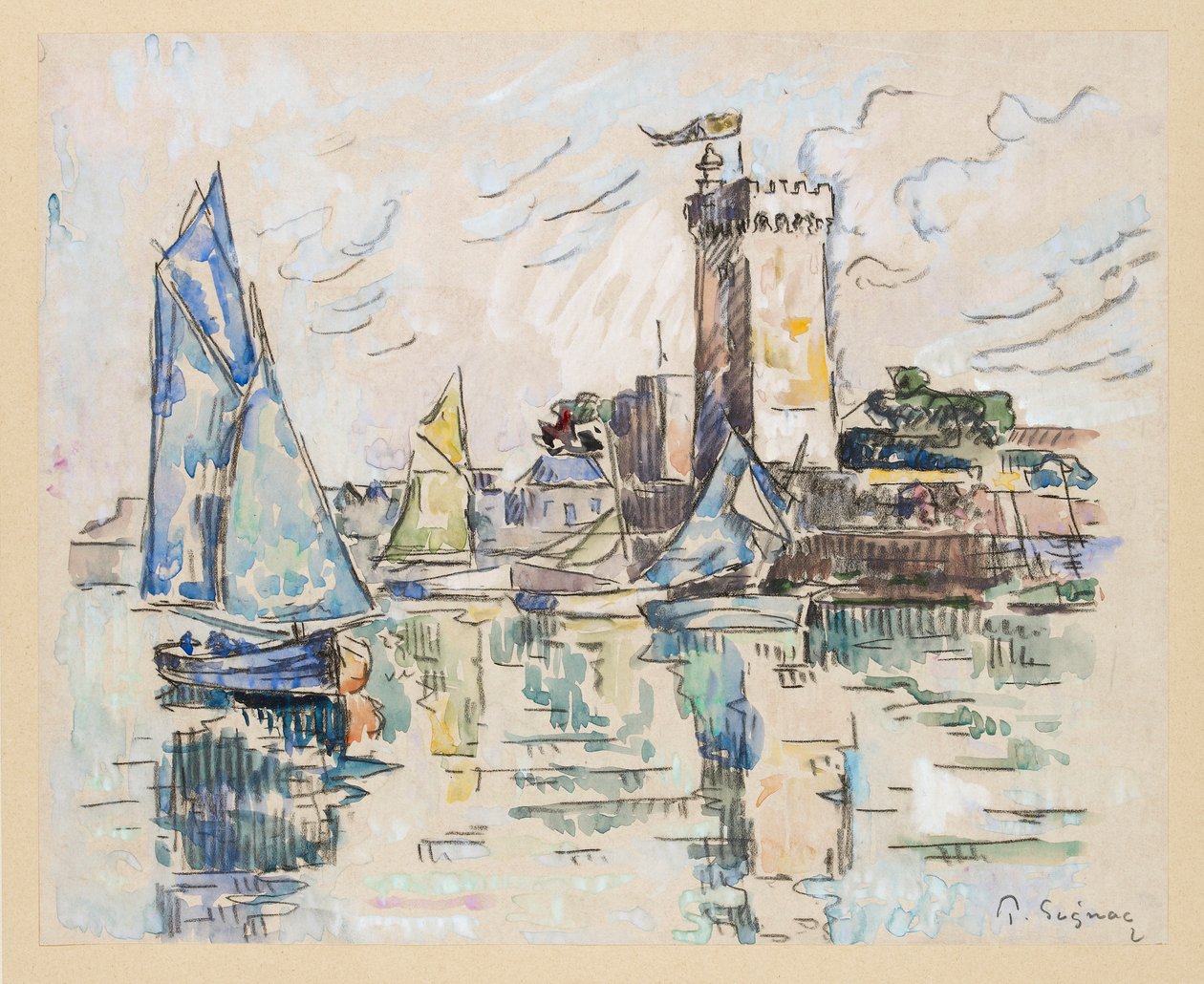 Widok na port w Les Sables-d