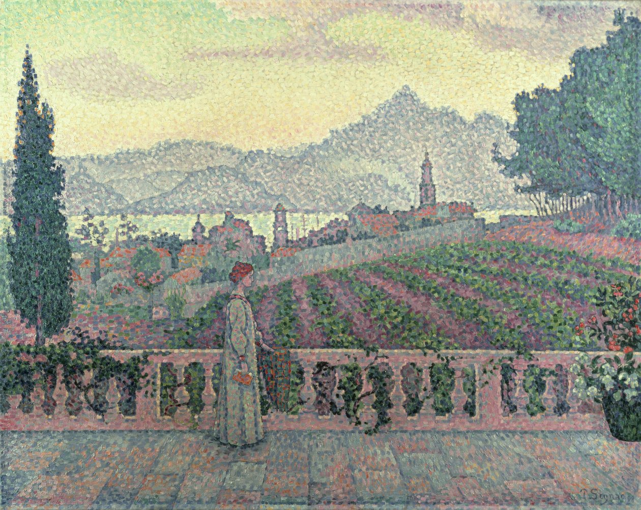 Kobieta na tarasie, 1898 autorstwa Paul Signac