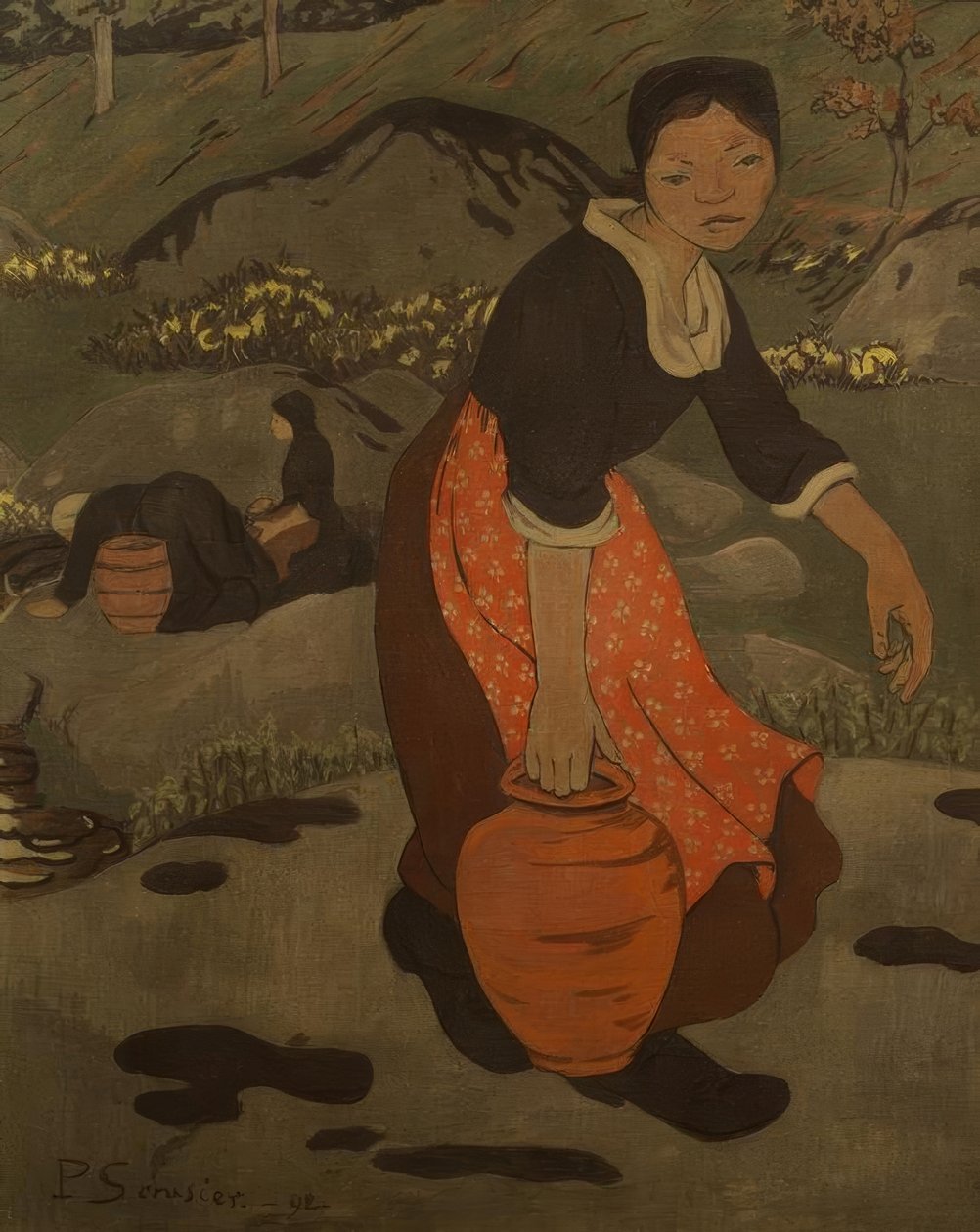 Młoda Bretonka z dzbankiem autorstwa Paul Sérusier