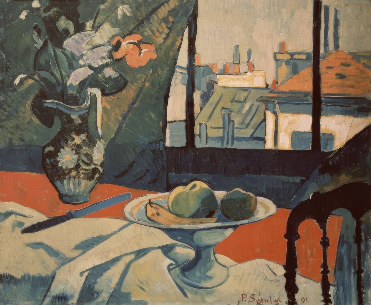 Martwa natura w oknie - 1891 - O / L - NABI MALARSTWO autorstwa Paul Sérusier