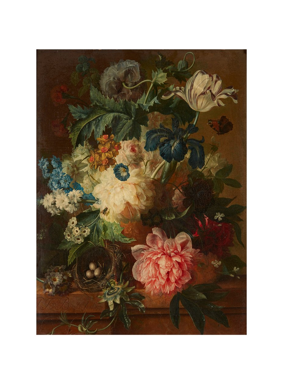 Martwa natura z wiosennych kwiatów w urnie (olej na płótnie) autorstwa Paul Theodor van Brussel