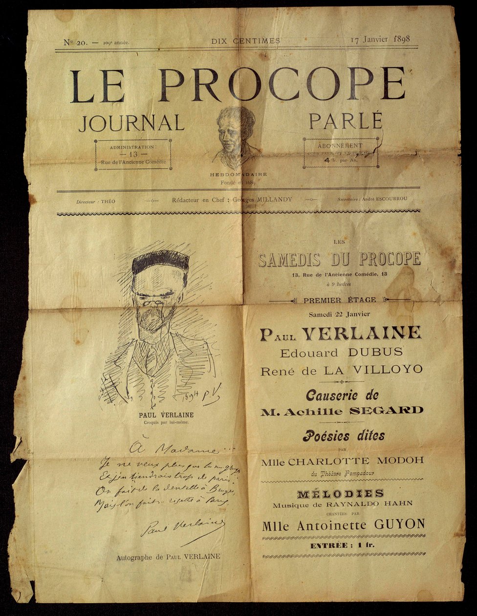 Journal du Procope, paryska kawiarnia autorstwa Paul Verlaine