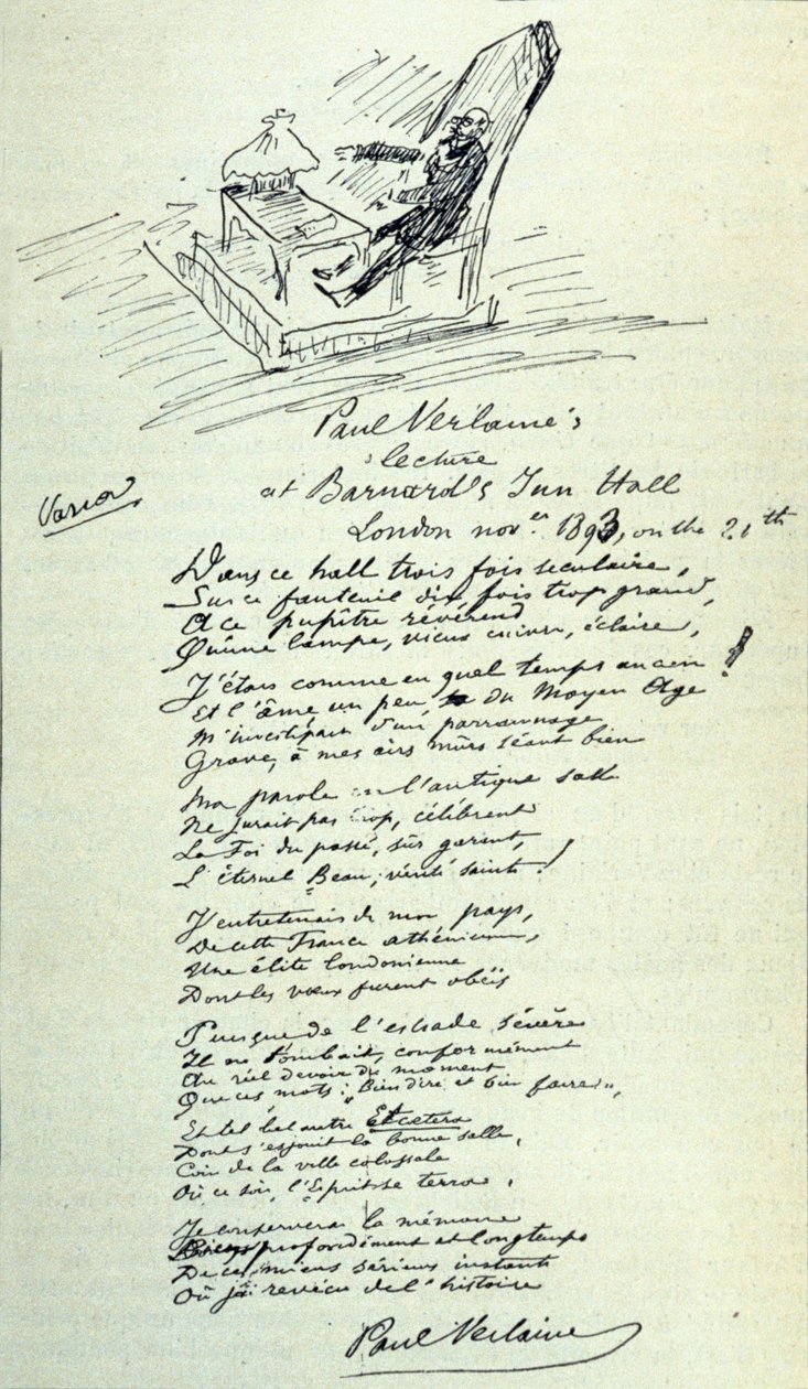 Znak poematu francuskiego poety Paula Verlaine