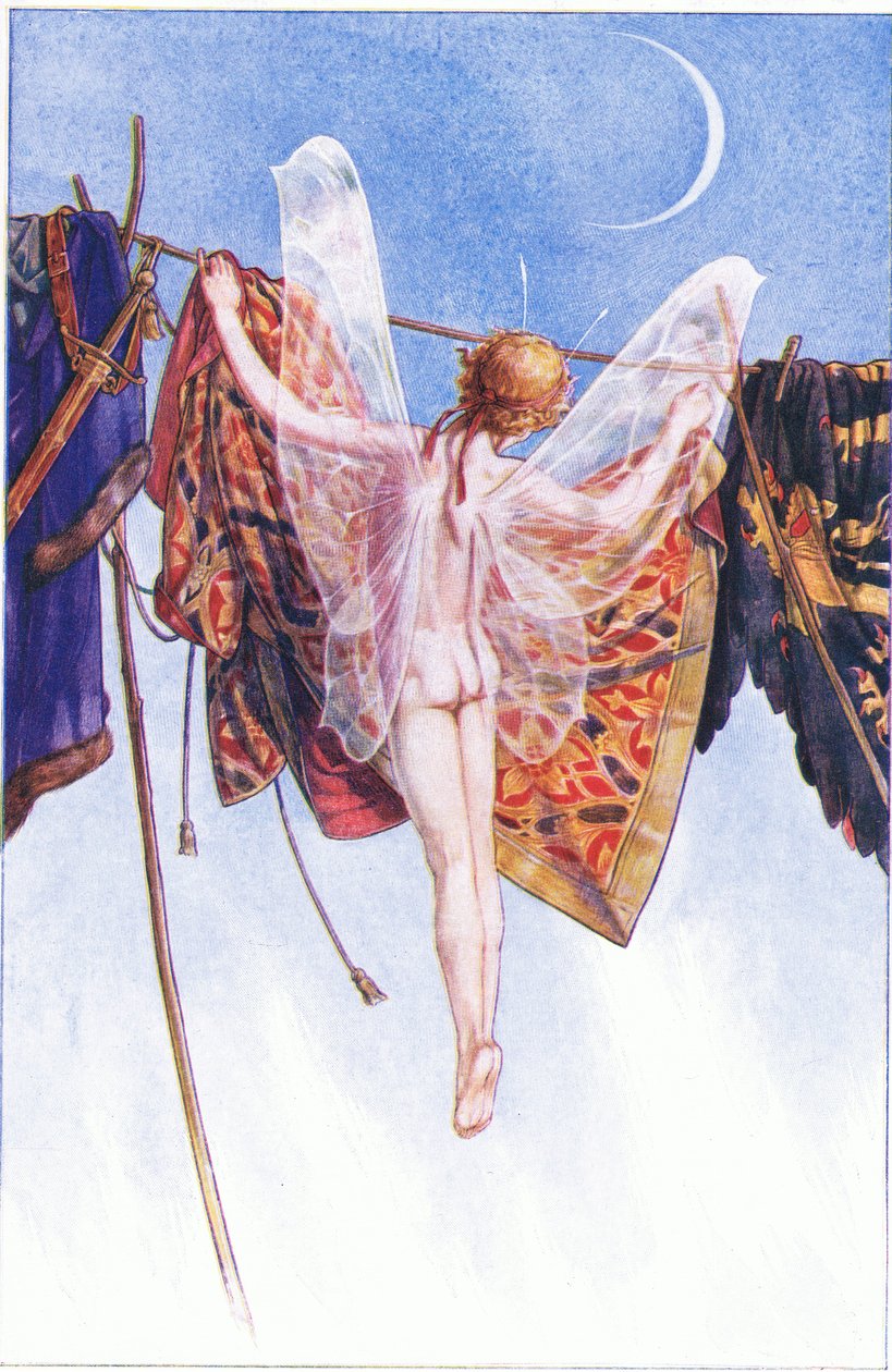 Chodź powiesić je na sznurku, ilustracja z Burzy, 1908 autorstwa Paul Vincent Woodroffe