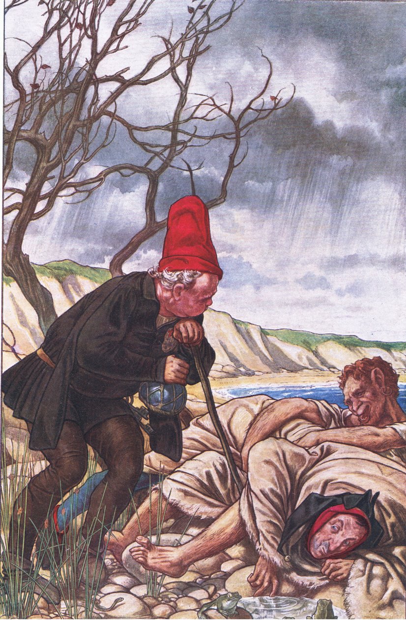 Cztery nogi i dwa głosy: Najdelikatniejszy potwór!, ilustracja z Burzy, 1908 autorstwa Paul Vincent Woodroffe